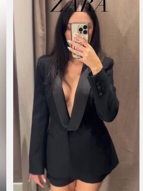 ZARA TAILORED TUXEDO BLAZER
